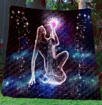 [ Zodiac Quilt] Aquarius Quilt For Cool Aquarius Horoscope Person| Pride Woven Throw Blanket Large Soft Comforting with Artistic Texture Design
