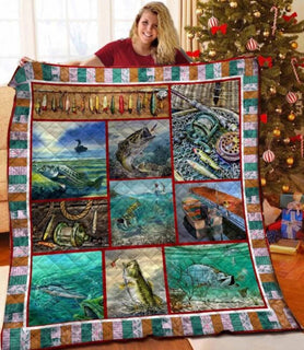 [Fishing Quilt] Fishing Is My Therapy It’s My Escape From Life | Pride Woven Fishing Quilt Large Soft Comforting with Artistic Texture Design